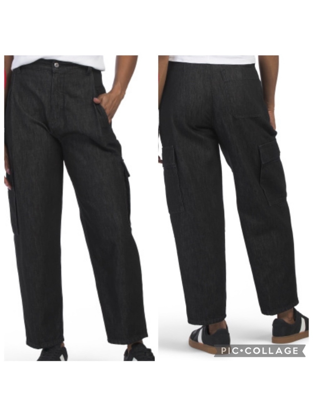 ❣️🆕ÉTICA Lewis High Waist Pleated Ankle Cargo Jeans in Black Onyx $268 MSRP❣️ - Picture 2 of 11